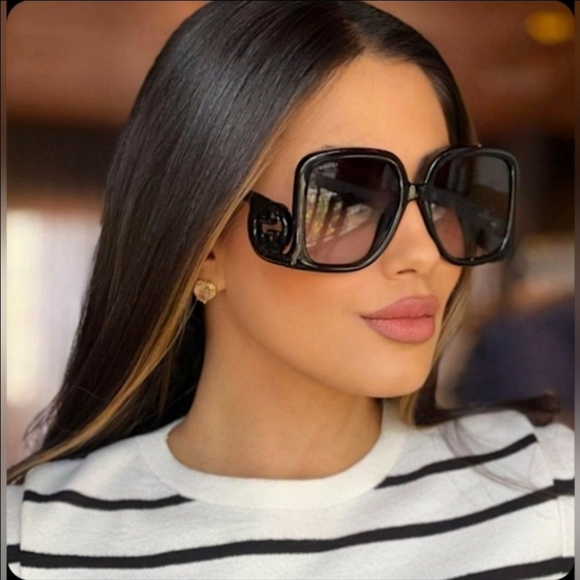 Black Oversized Sunglasses *new - Picture 9 of 9